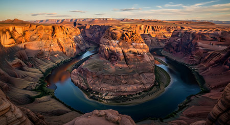 Horseshoe Bend at sunset, Page Arizona, United Statesの素材