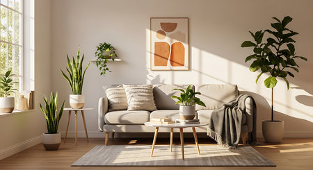 Panoramic view of waterfall in tropical rainforest with rainbow.の素材