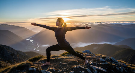 Healthy breakfast bowl with granola, yogurt, berries and fruitsの素材