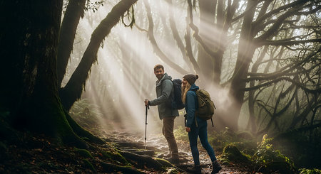 Night cityscape with high buildings and light trails. The concept of hi-tech and technology.の素材