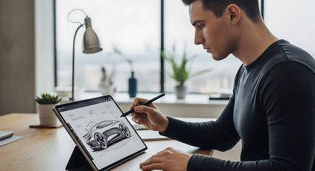 Healthy breakfast bowl with yogurt, berries and granola on white wooden table, top viewの素材
