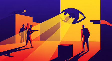 Business people looking at the falling eye. Concept business vector illustration.の素材