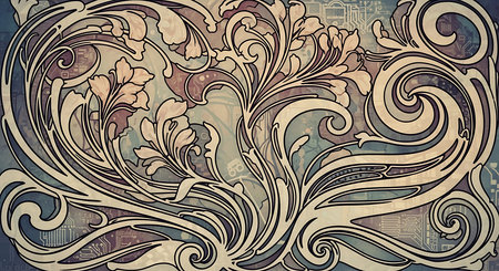 Vintage floral ornament on grunge background. EPS 10 vector file includedの素材