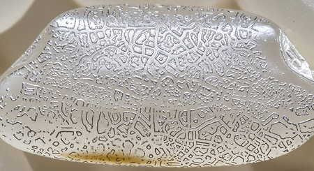 Close-up of a window glass with the inscription on it.の素材