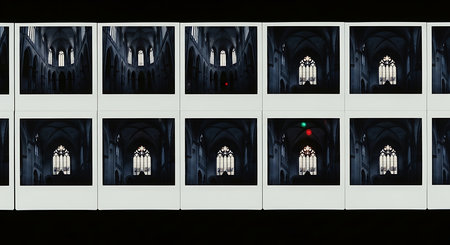 Stained glass windows of the Basilica of Notre Dame de Paris, Franceの素材