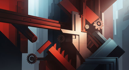 3d illustration of abstract geometric composition,digital art works. 3d renderingの素材