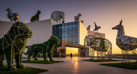 Exterior view of the MGM Grand Garden Arena in Las Vegas, Nevada. The MGM Grand Arena is a luxury hotel and casino located on the Las Vegas Strip.の素材
