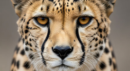 Close-up portrait of a cheetah (Acinonyx jubatus)の素材