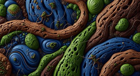 3D surreal illustration. Sacred geometry. Mysterious psychedelic relaxation pattern. Fractal abstract texture. Digital artwork graphic astrology magicの素材