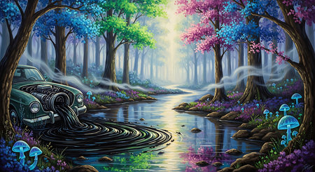 Woman with solar panel on city background. 3D rendering. Digital illustration.の素材