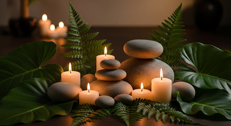 waterfall in the forest with rainbow in the sky. aerial viewの素材