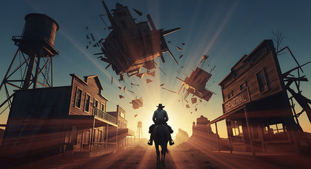 Conceptual image of a businessman riding a horse. Mixed mediaの素材