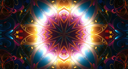 Kaleidoscope of color with beautiful ornamental - Thorough background summary - seamlessの素材