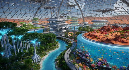 Fantasy alien planet. 3D illustration. 3D rendering.の素材