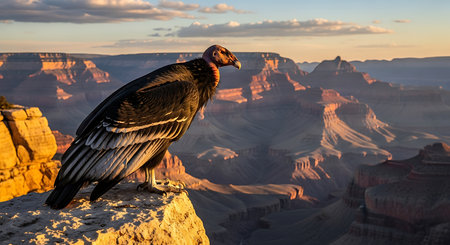 Andean Condor at Sunset, Grand Canyon National Park, Arizona, USAの素材