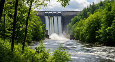 Hoover Dam is a dam on the Ottawa River, Ontario, Canadaの素材