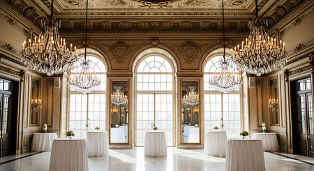 Luxury interior of a royal palace, Paris, France.の素材