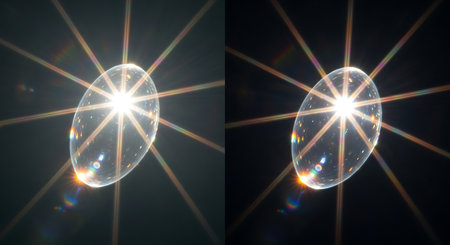 Set of abstract lens flare light effects. Sun rays. 3d renderの素材