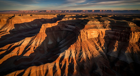 View of Canyonlands National Park at sunset, Utah, United Statesの素材