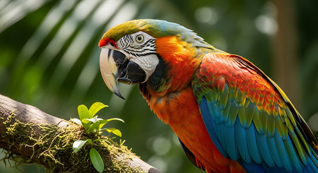 beautiful Scarlet macaw bird in the jungle of Costa Rica.の素材