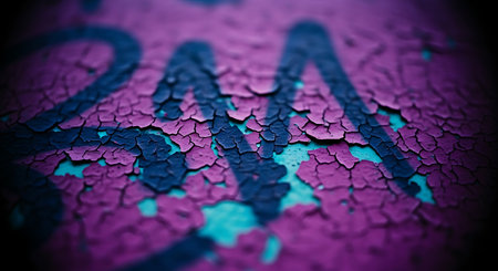 Close-up of a graffiti painted on a metal surface. Abstract background for design.の素材