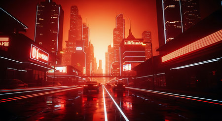 the light trails on the modern building background in shanghai china.の素材