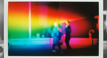 Blurred image of business people walking in office. Abstract background.の素材