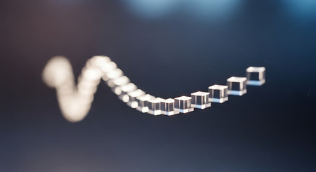 Futuristic 3D model of a candlestick chart.の素材