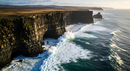 Famous Cliffs of Moher in County Clare, Ireland.の素材