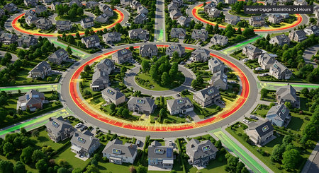 Aerial view of a residential area in the city. 3d renderingの素材