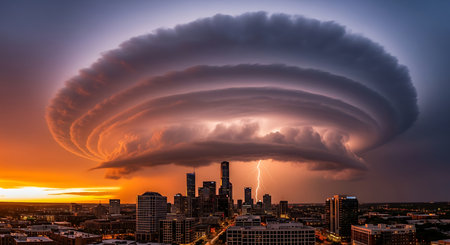 Storm in the city of Nashville, Tennessee, United States of America.の素材