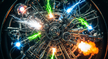 3d illustration of a fractal design with a lot of sparksの素材