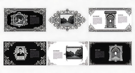 Set of vintage design elements for business cards, invitations, gift cards.の素材