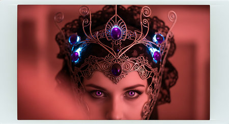 Portrait of a beautiful woman in a carnival mask. 3d renderingの素材