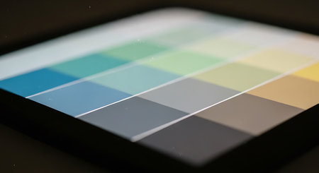 Palette of colors on a black background. Close-up.の素材