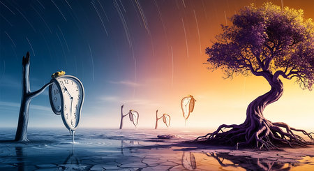 Conceptual image of time passing by by. 3d renderの素材