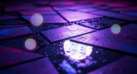 Raindrops on the tiles, 3d rendering. Computer digital drawing.の素材