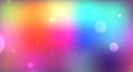 Rainbow background with bokeh defocused lights. Vector illustration.の素材