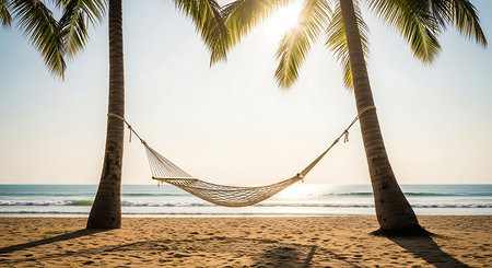 Hammock on the beautiful tropical beach and sea - Vintage Filterの素材