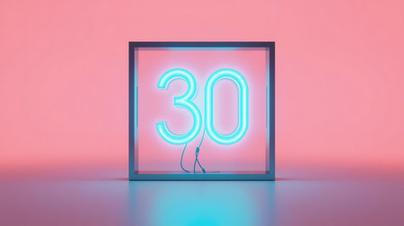 number in frame on pink background. 3D renderingの素材