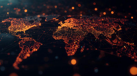 Cocktail with orange and ice on a bar counter in a nightclubの素材