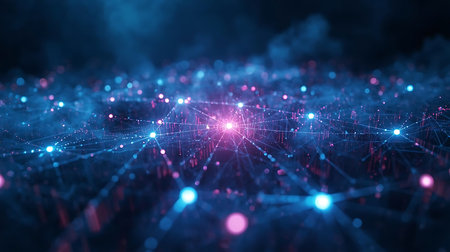 Futuristic connection structure. Network concept. 3d rendering.の素材