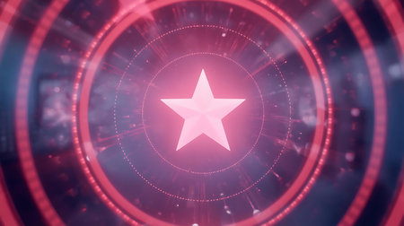 Abstract background with a red star. 3d rendering, 3d illustration.の素材