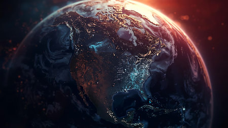 Earth from space. Elements of this image furnished by NASA. 3D renderingの素材