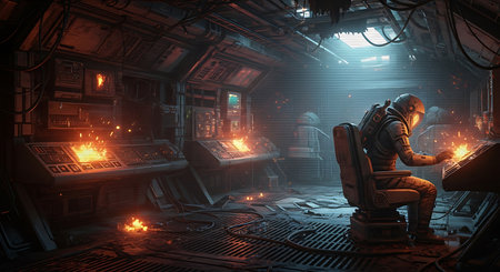 Welding robot working in the factory. This is a 3d render illustrationの素材