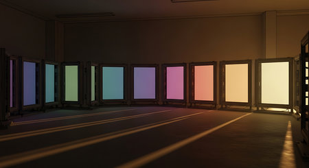 3D CG rendering of Abandoned building hallway. High resolution image.の素材