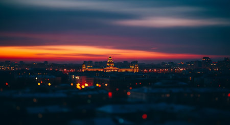 Panoramic view of St.Petersburg at sunset, Russiaの素材