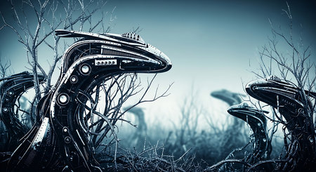 Fantasy alien planet. 3d illustration. Elements of this image furnished by NASAの素材