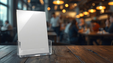 Blank menu stand in coffee shop. 3d rendering mock upの素材