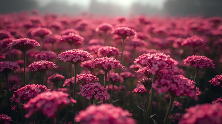Pink dianthus flowers in the field. Beautiful nature background.の素材